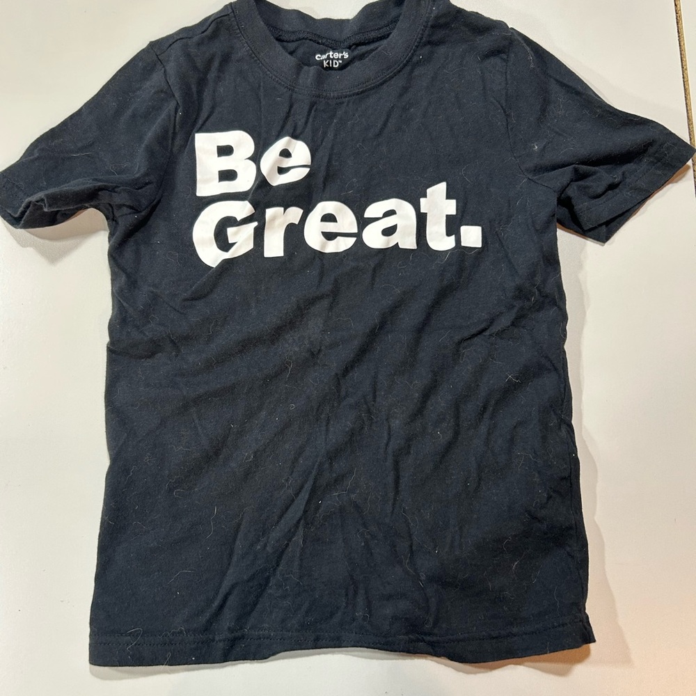 Carter's Black Tee with 'Be Great' Print